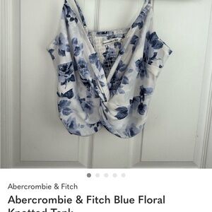Abercrombie & Fitch Blue Floral Knotted Tank